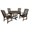 Highwood Usa Weatherly 5pc Round Outdoor Patio Furniture Dining Set AD-DNW48-ACE - alternate 1
